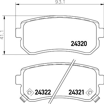 HELLA PAGID 8db355006961 -  Комплект тормозных колодок, дисковый тормоз